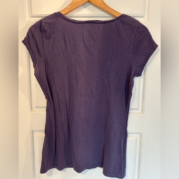 Ann Taylor Purple Tee with sequins - Picture 2 of 3